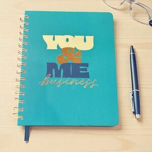 Tabitha‎ Brown You & Me Business Journal Notebook Spiral Teal Gold